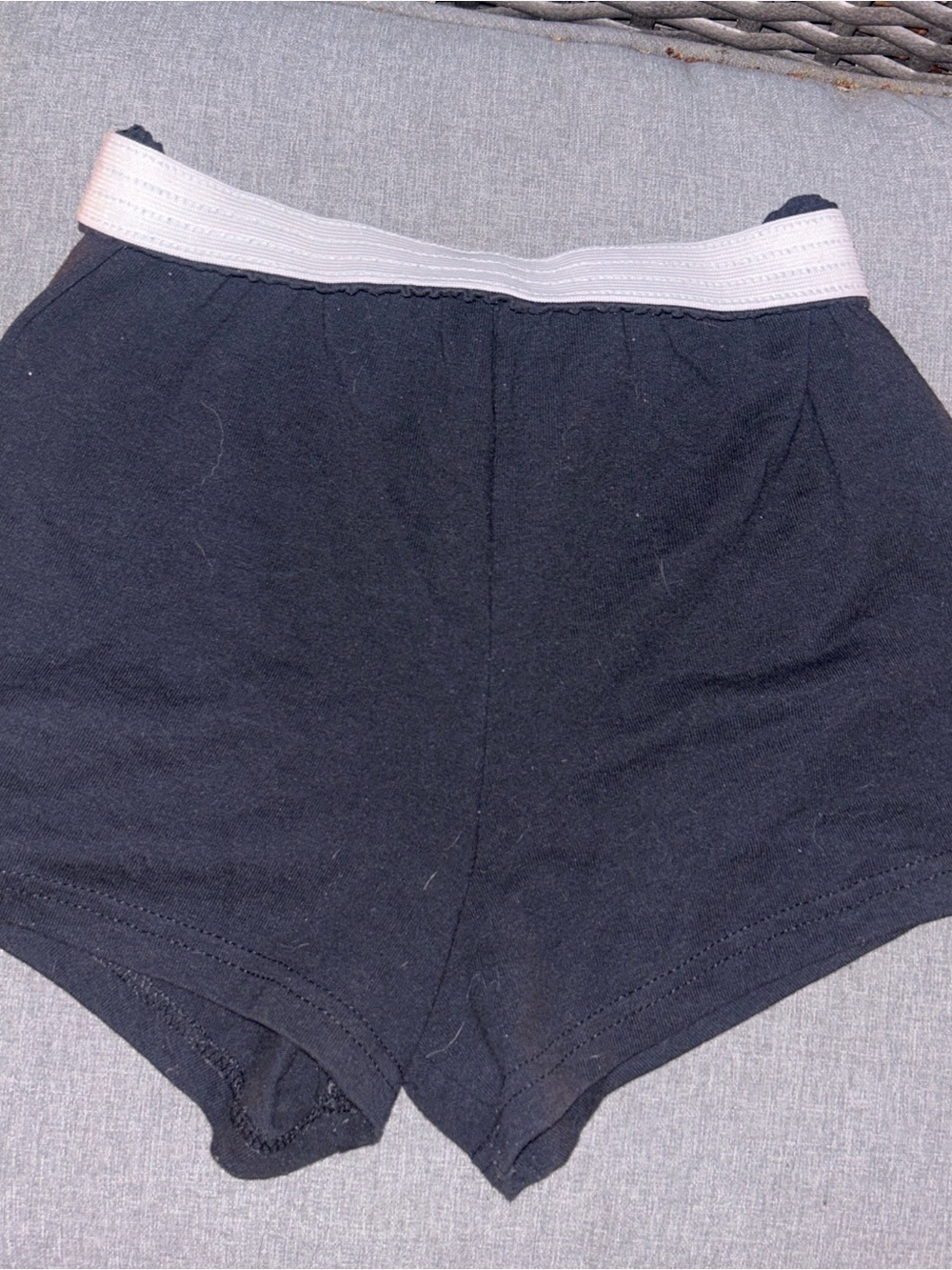 Soffe Black Shorts with White Elastic Waistband